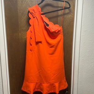 Orange one shoulder Victoria Beckham Dress (size M)